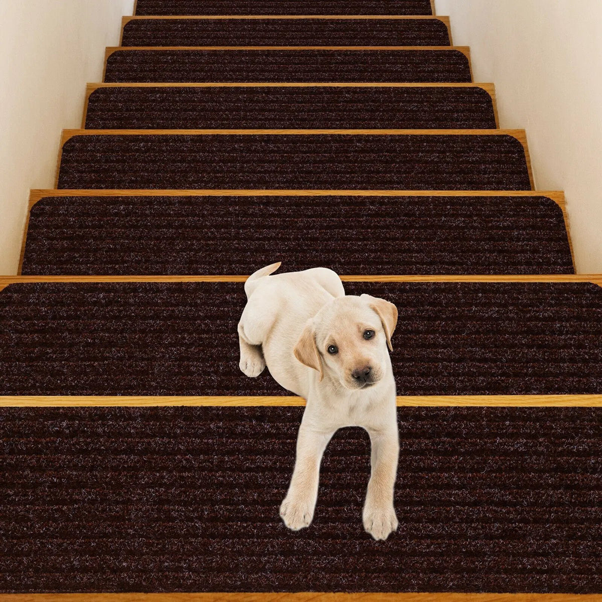 15 Pieces 30 x 8 Inch Slip Resistant Soft Stair Treads Carpet by DirectDeals