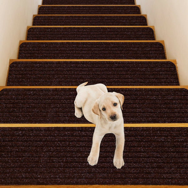 15 Pieces 30 x 8 Inch Slip Resistant Soft Stair Treads Carpet, photo 2 of 16