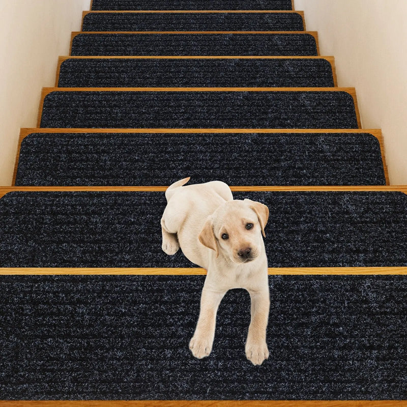 15 Pieces 30 x 8 Inch Slip Resistant Soft Stair Treads Carpet by DirectDeals