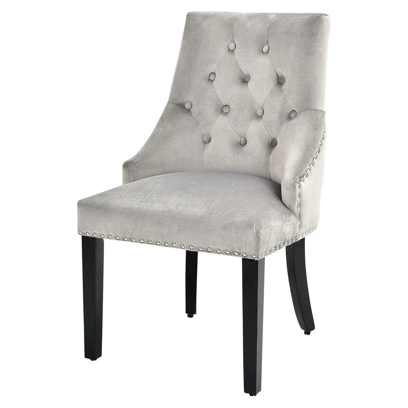 Modern Upholstered Button-Tufted Dining Chair with Naild Trim by DirectDeals