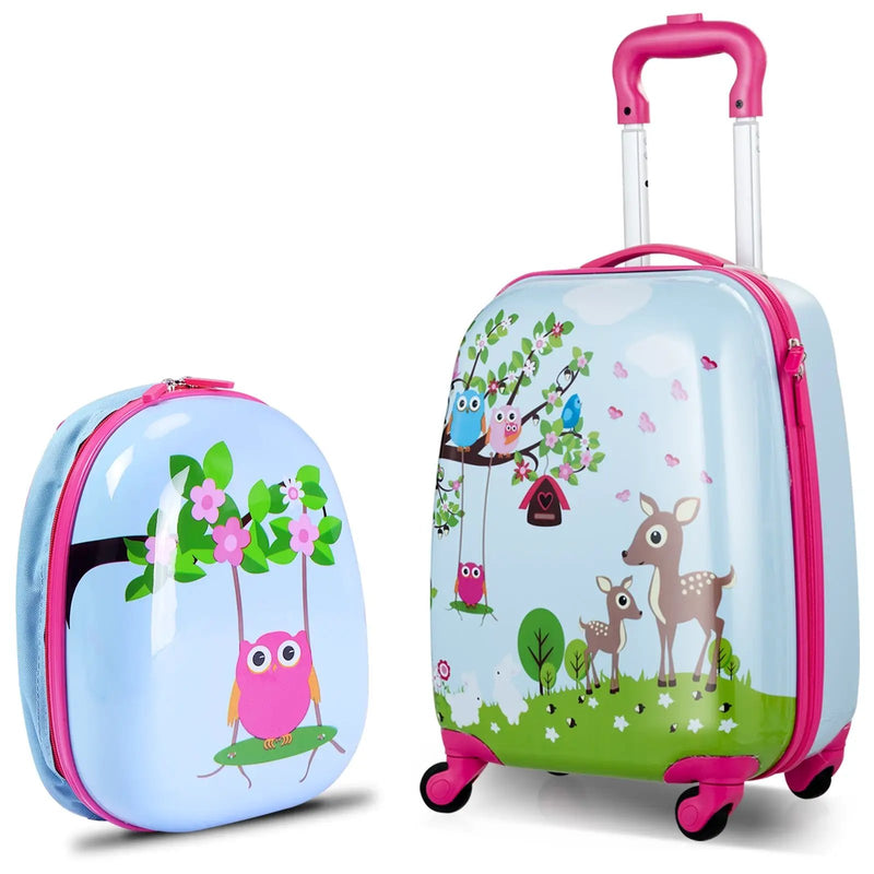 2 Pieces ABS Kids Suitcase Backpack Luggage Set by DirectDeals