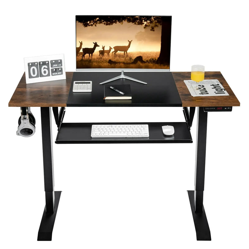 48 Inch Electric Sit to Stand Desk with Keyboard Tray by DirectDeals