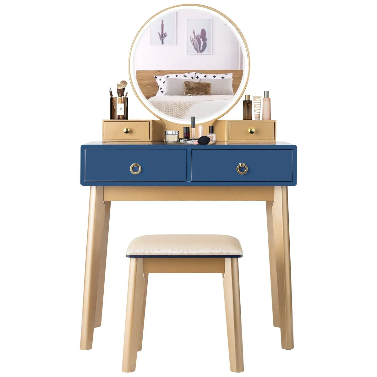 Makeup Vanity Table Set 3 Color Lighting Dressing Table by DirectDeals