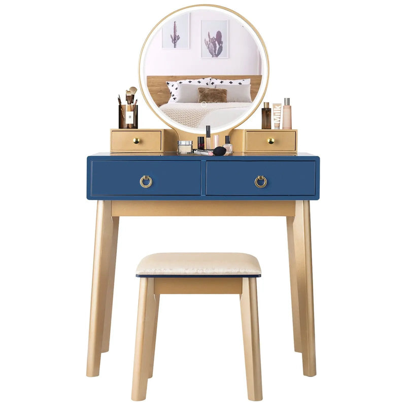 Makeup Vanity Table Set 3 Color Lighting Dressing Table by DirectDeals