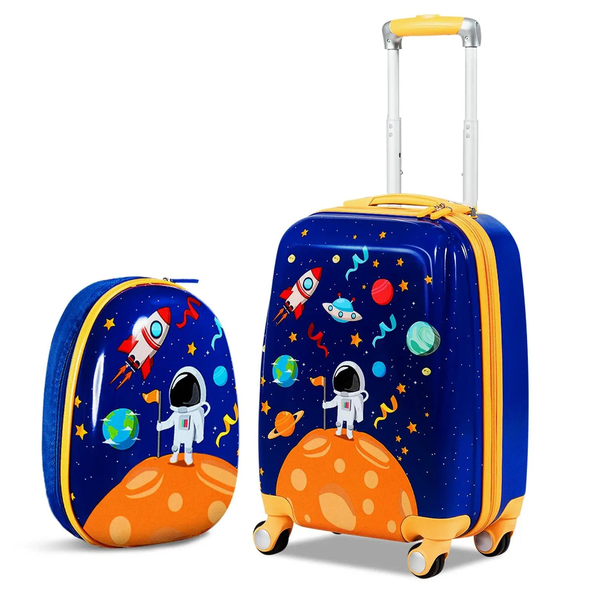 2PC Kids Luggage Set Rolling Suitcase & Backpack-Pink by DirectDeals