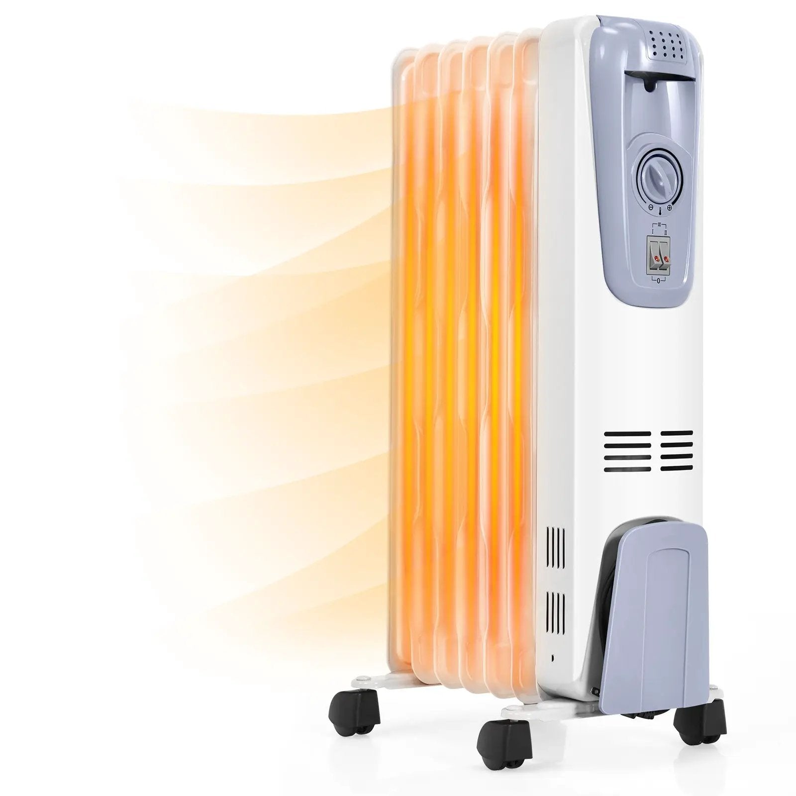 1500W Oil Filled Radiator with Thermostat and 4 Bottom Wheels by DirectDeals