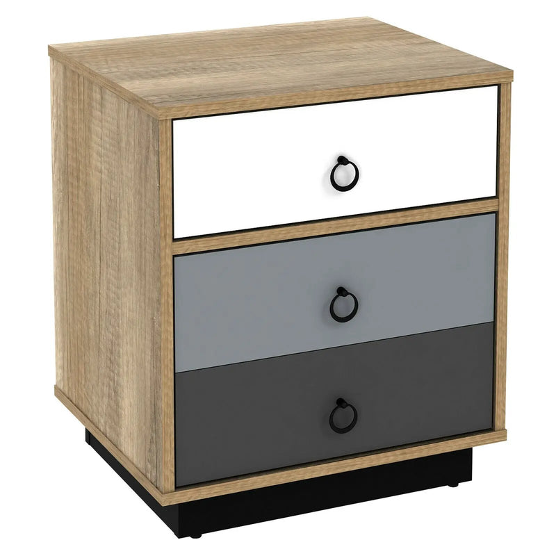 Nightstand with Drawer and Storage Cabinet Wooden Sofa Side Table End Table by DirectDeals