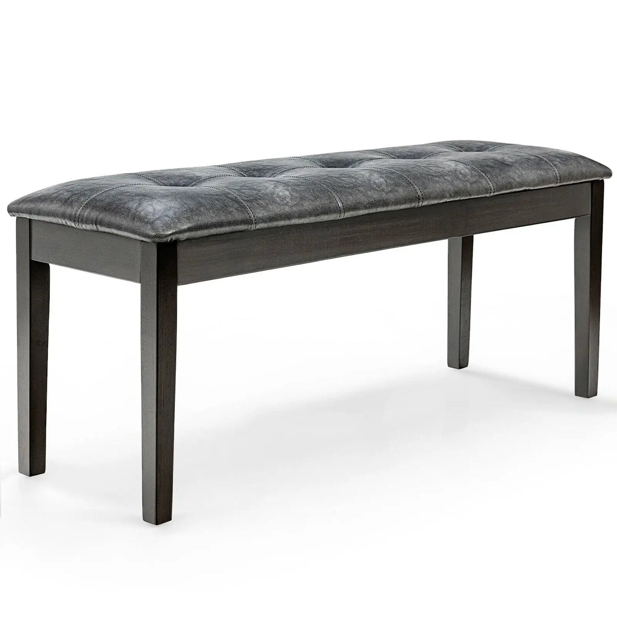 Upholstered Dining Room PU Bench Solid Wood Button Tufted by DirectDeals