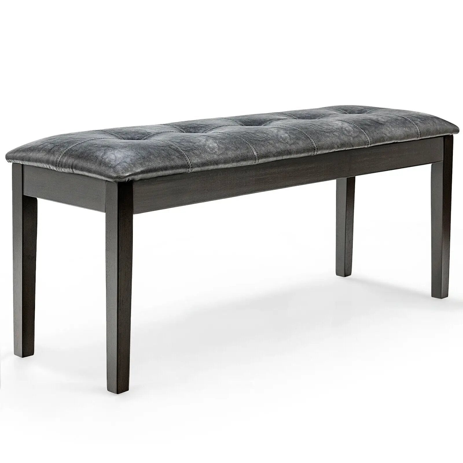 Upholstered Dining Room PU Bench Solid Wood Button Tufted by DirectDeals