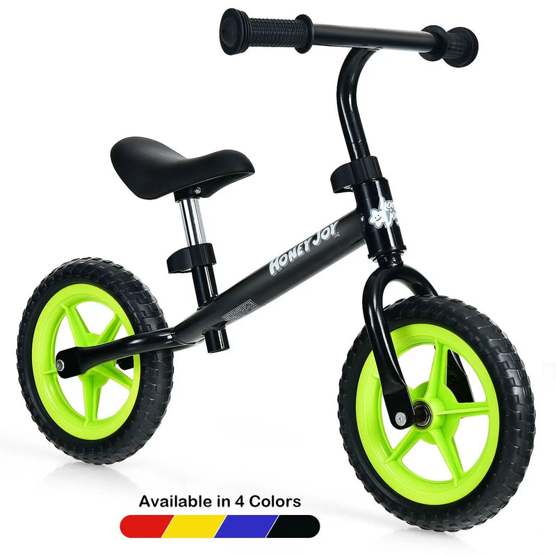 Kids No Pedal Balance Bike with Adjustable Handlebar and Seat-Black by DirectDeals