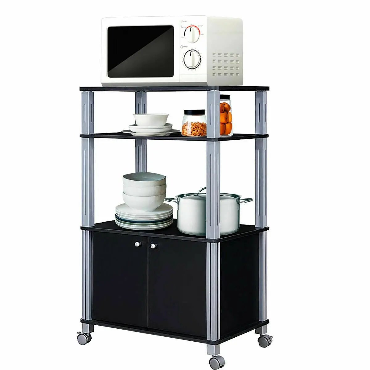 Microwave Rack Stand Rolling Storage Cart by DirectDeals