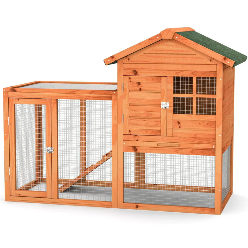 2-Story Wooden Rabbit Hutch with Running Area by DirectDeals