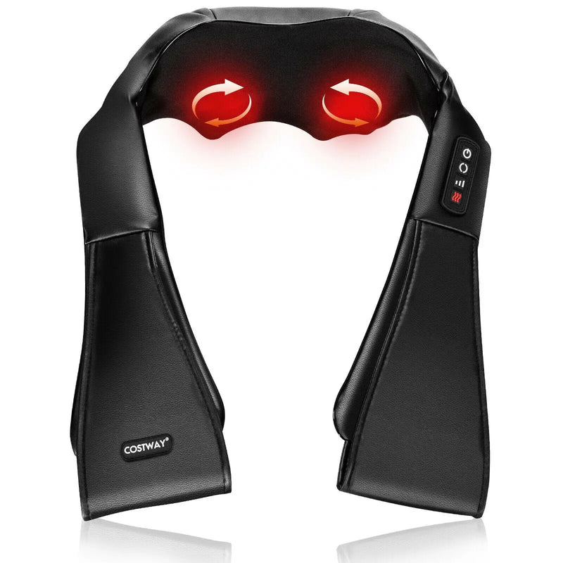 Shiatsu Neck Massager with Heat and Deep Tissue 3D-Kneading-Black by DirectDeals