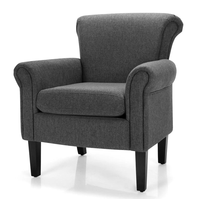 Upholstered Fabric Accent Chair with Adjustable Foot Pads by DirectDeals