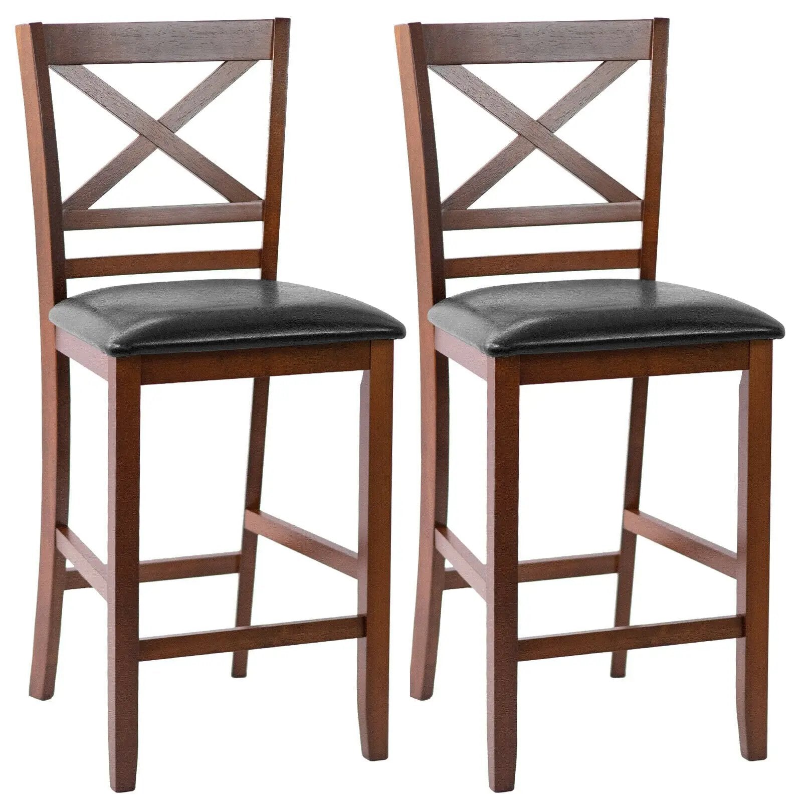 Counter Height Bar Stools 25 Inch - Set of 2 with PU Leather by DirectDeals