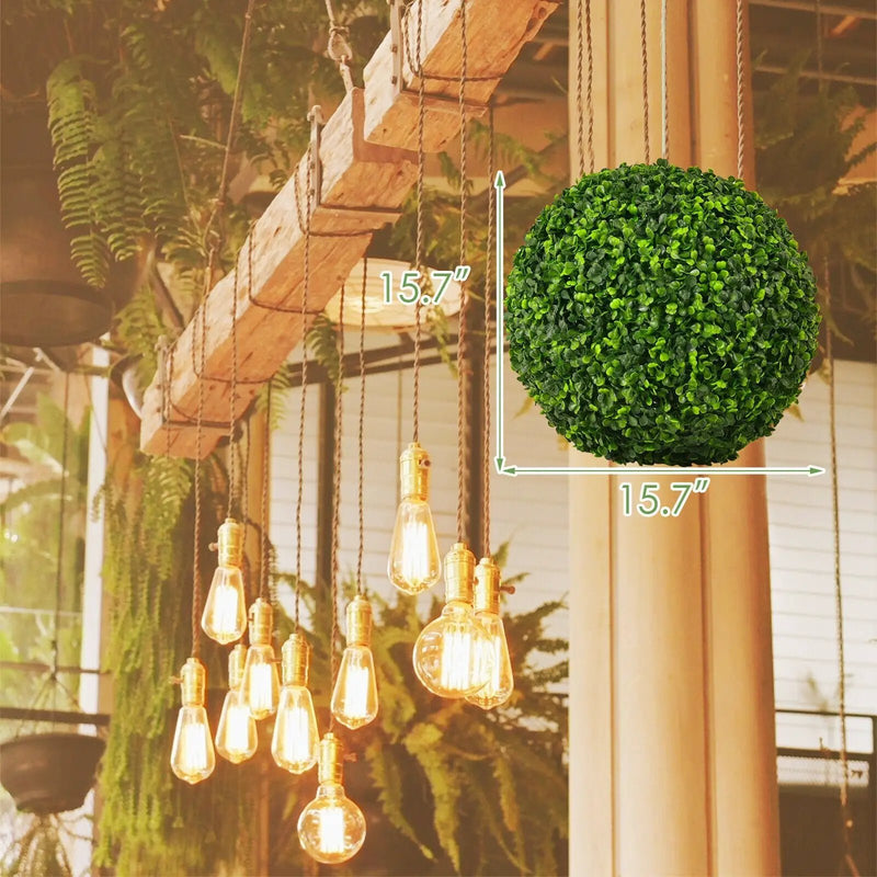 Artificial Boxwood Topiary Ball Tree Set - 15.7 Inch (2 Pieces) by DirectDeals