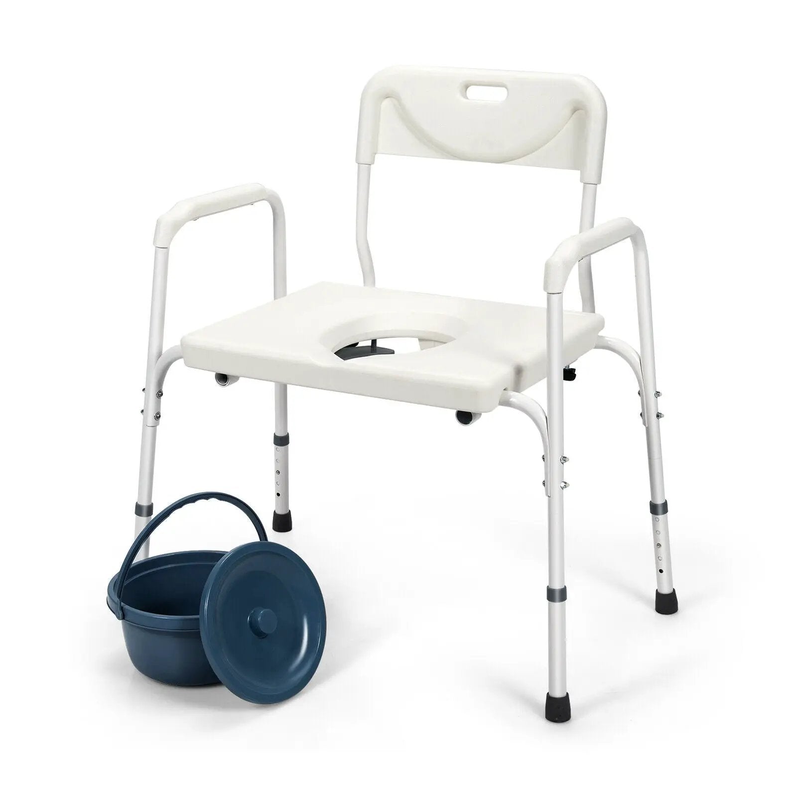3-in-1 Bedside Commode Portable Toilet with Adjustable Height by DirectDeals