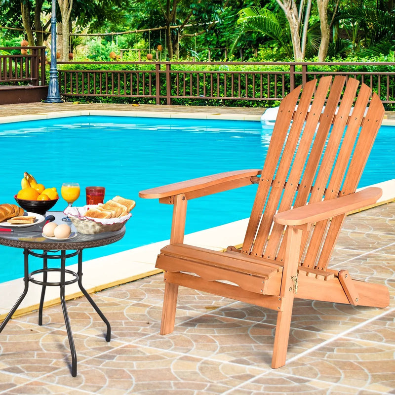 Eucalyptus Chair Foldable Outdoor Wood Lounger Chair by DirectDeals