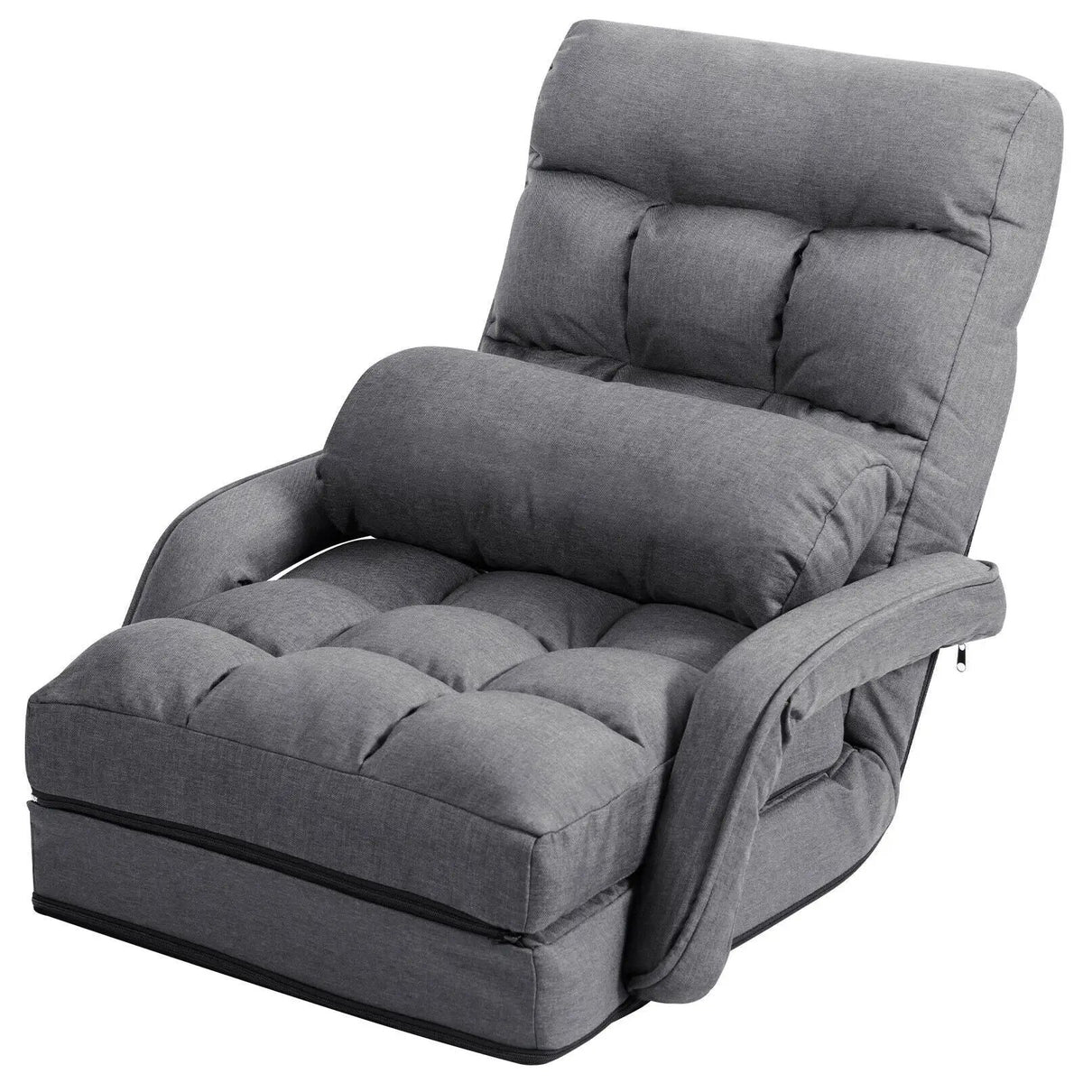 Folding Lazy Floor Chair Sofa with Armrests and Pillow by DirectDeals
