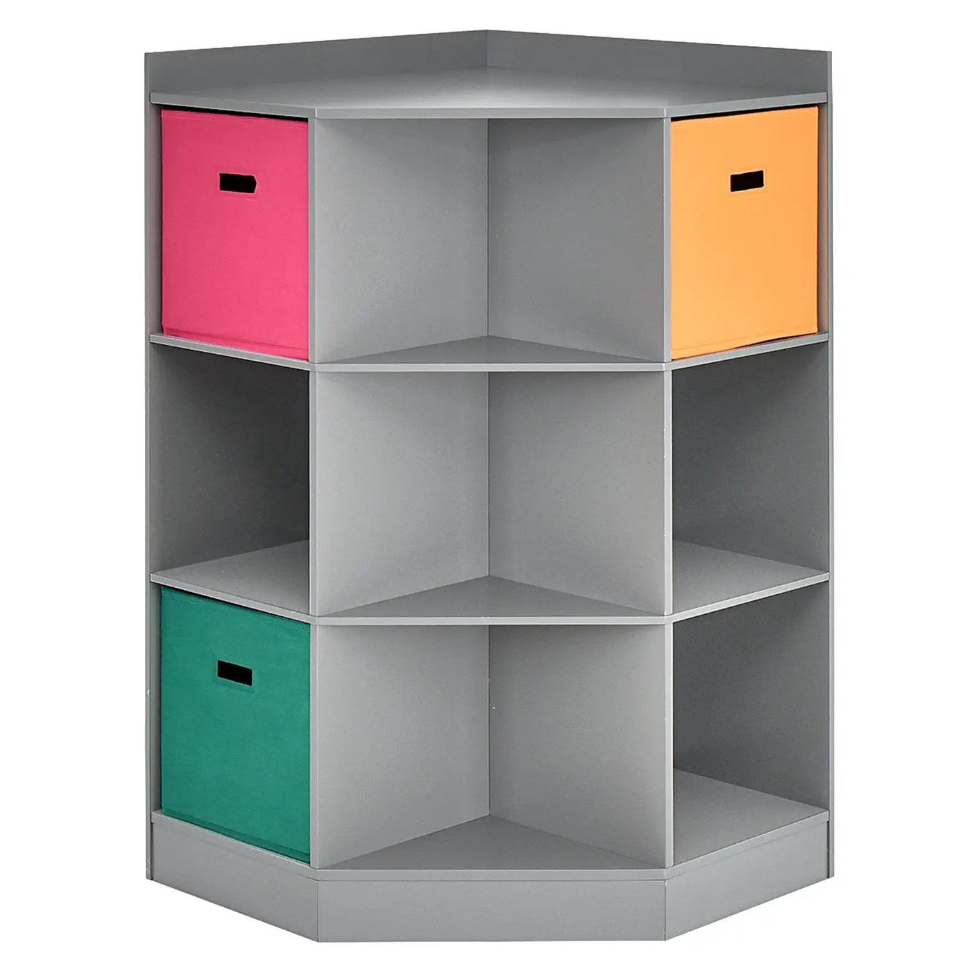 3-Tier Kids Storage Shelf Corner Cabinet with 3 Baskets by DirectDeals