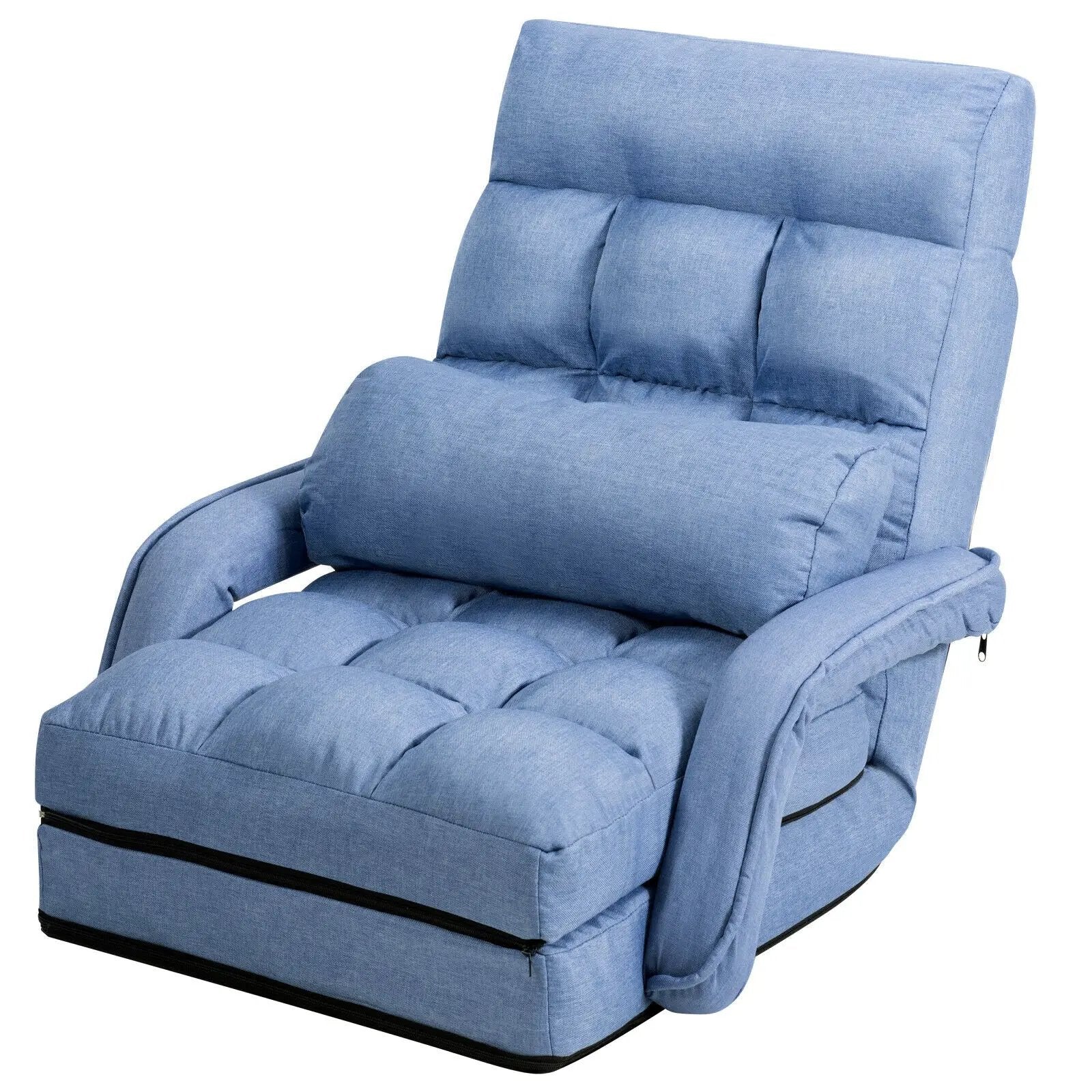 Folding Lazy Floor Chair Sofa with Armrests and Pillow by DirectDeals