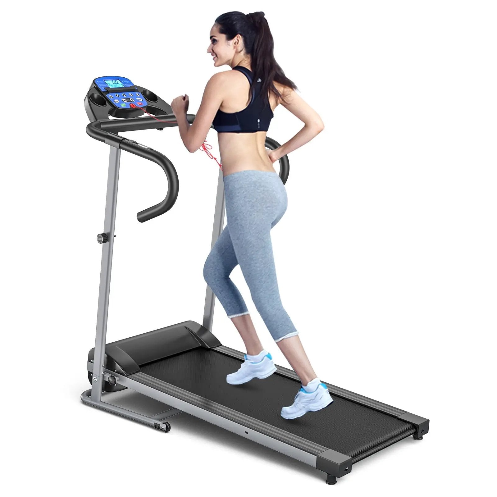 Electric Foldable Treadmill with LCD Display and Heart Rate Sensor by DirectDeals