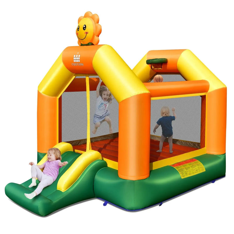 Kids Inflatable Bounce Jumping Castle House with Slide without Blower by DirectDeals