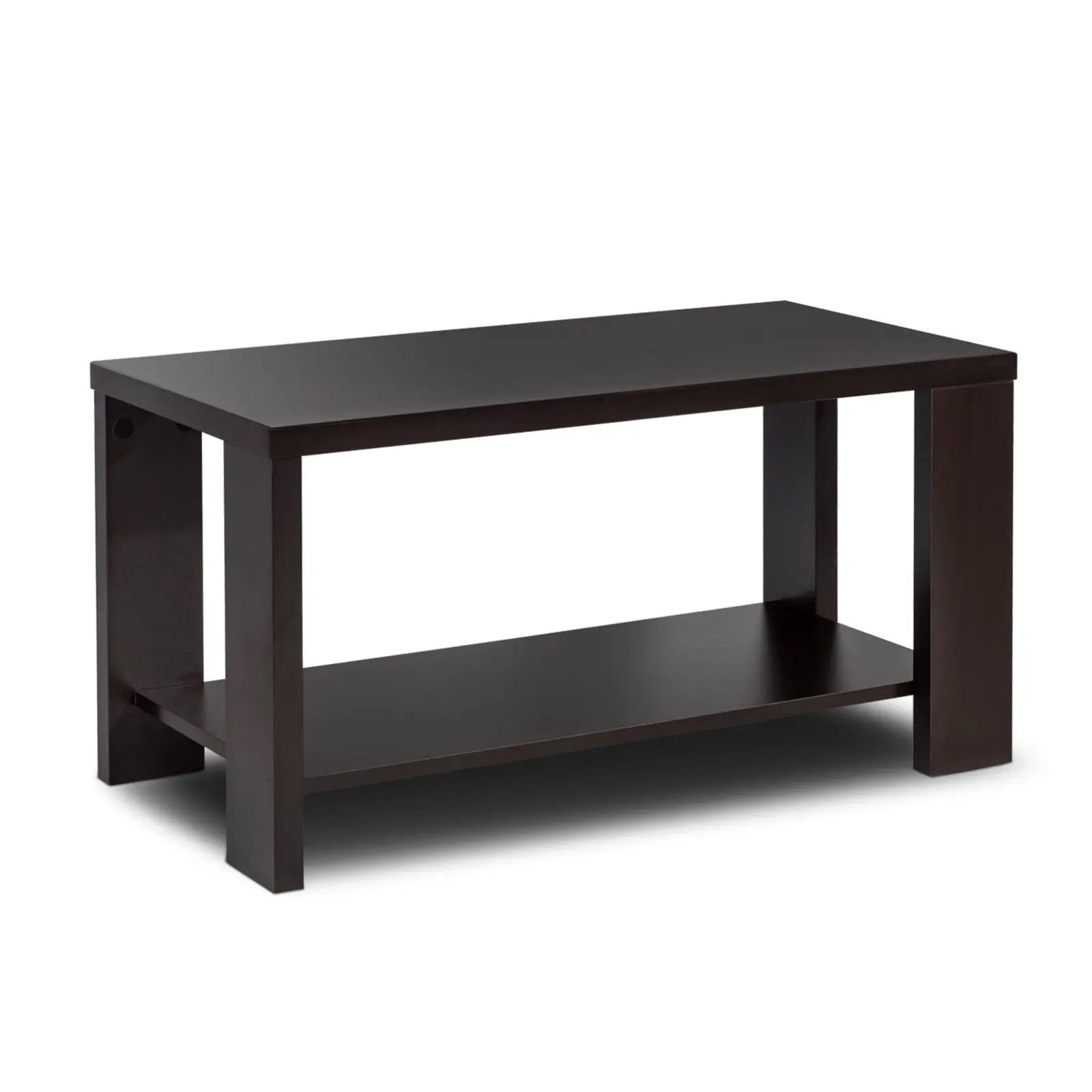 Rectangular Cocktail Coffee Table with Storage Shelf by DirectDeals