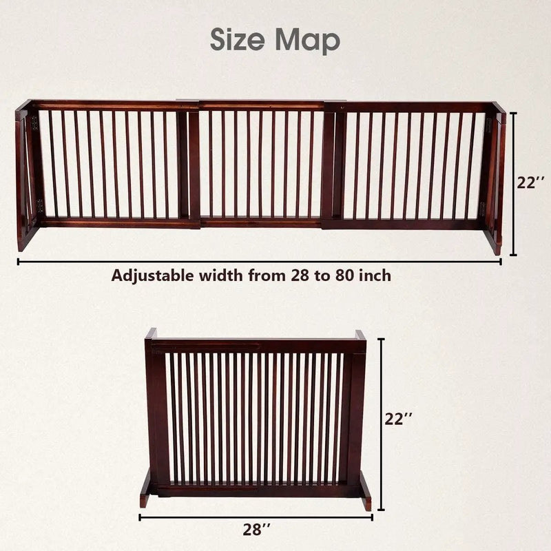 Folding Adjustable Free Standing 3 Panel Wood Fence by DirectDeals