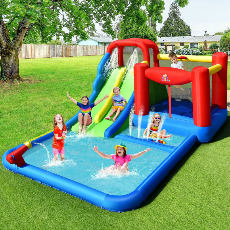 Inflatable Water Slide with Ocean Balls for Kids without Blower by DirectDeals