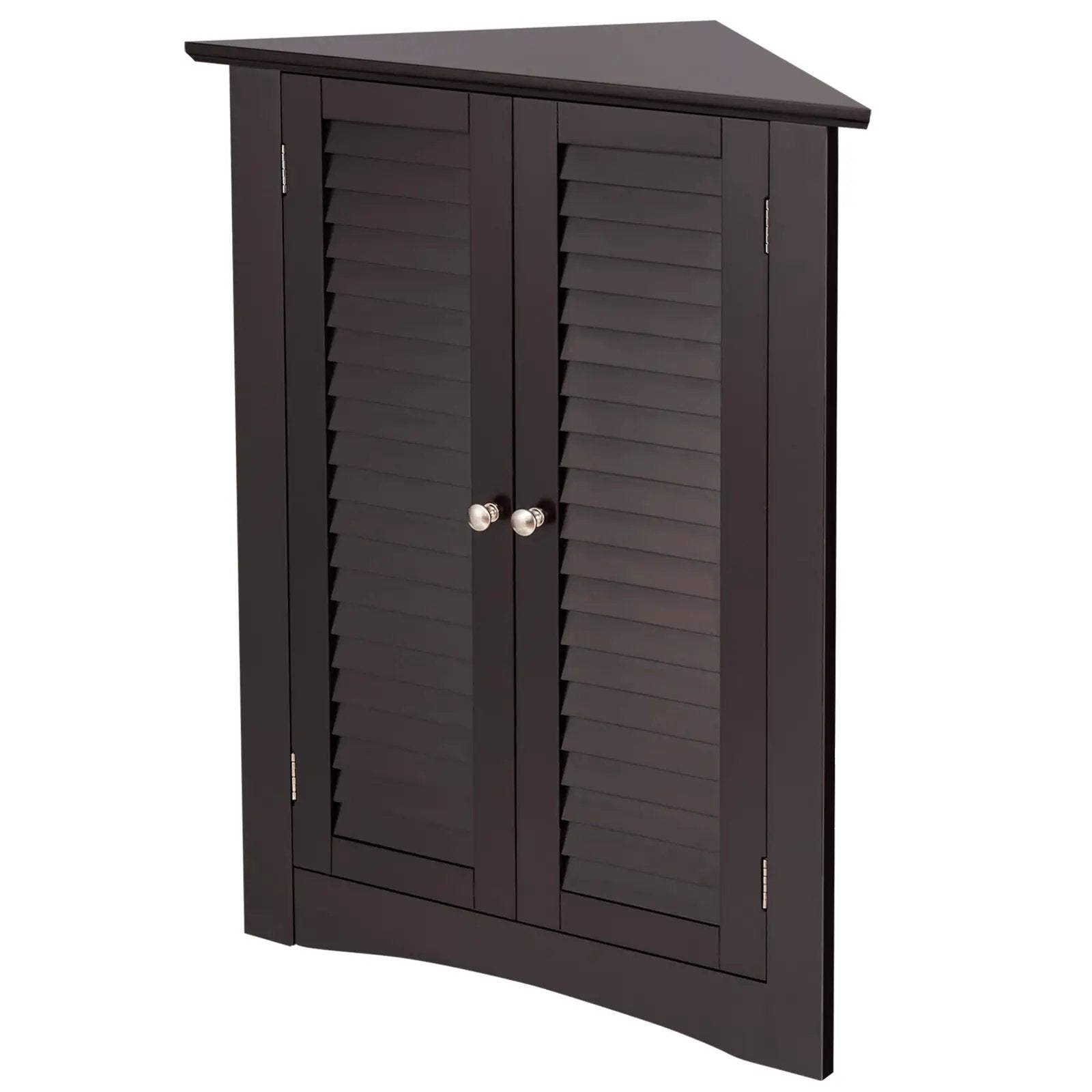 Bathroom Corner Storage Freestanding Floor Cabinet with Shutter Door by DirectDeals