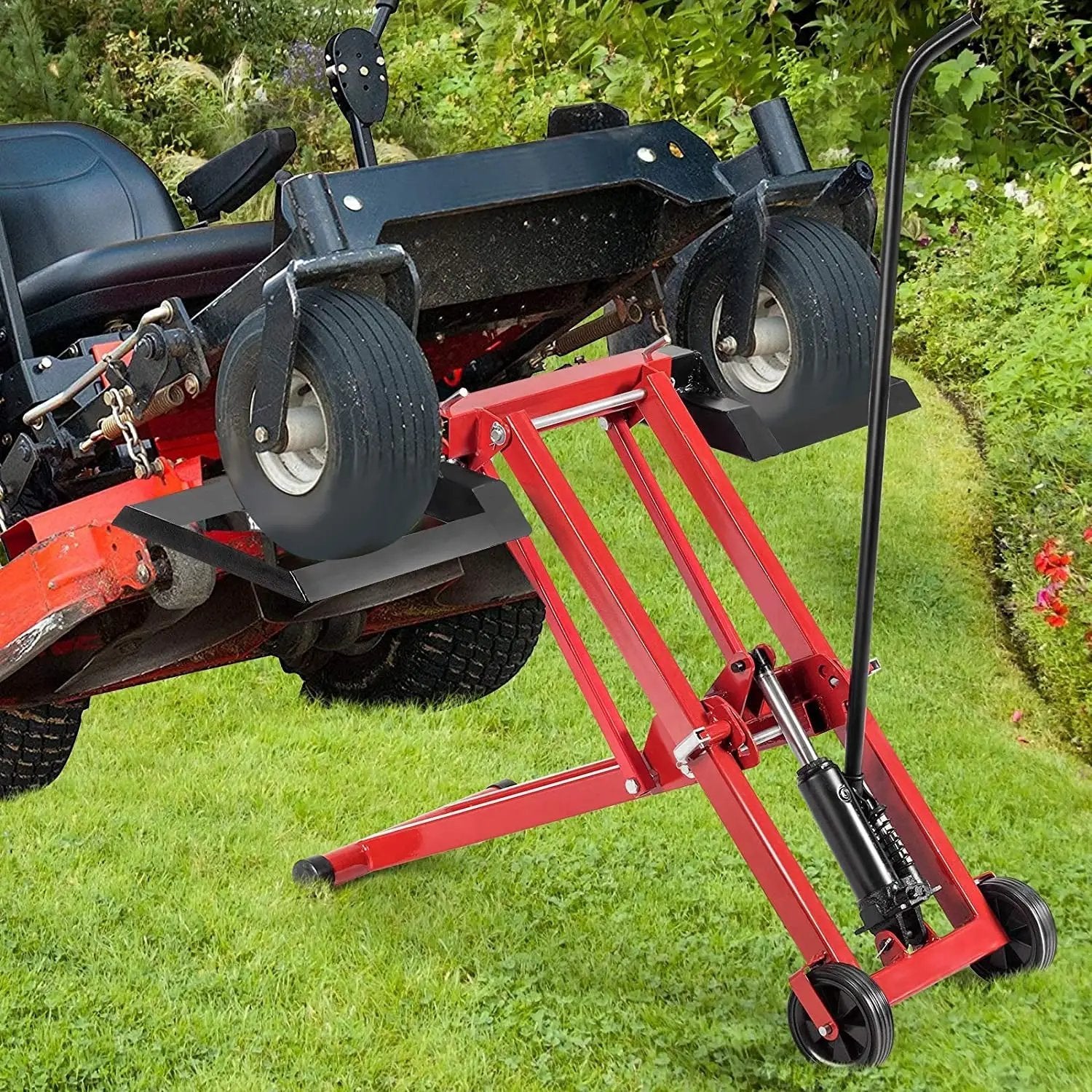 Hydraulic Lawnmower Lift Jack for Tractors and Zero Turn Riding Lawn Mowers by DirectDeals