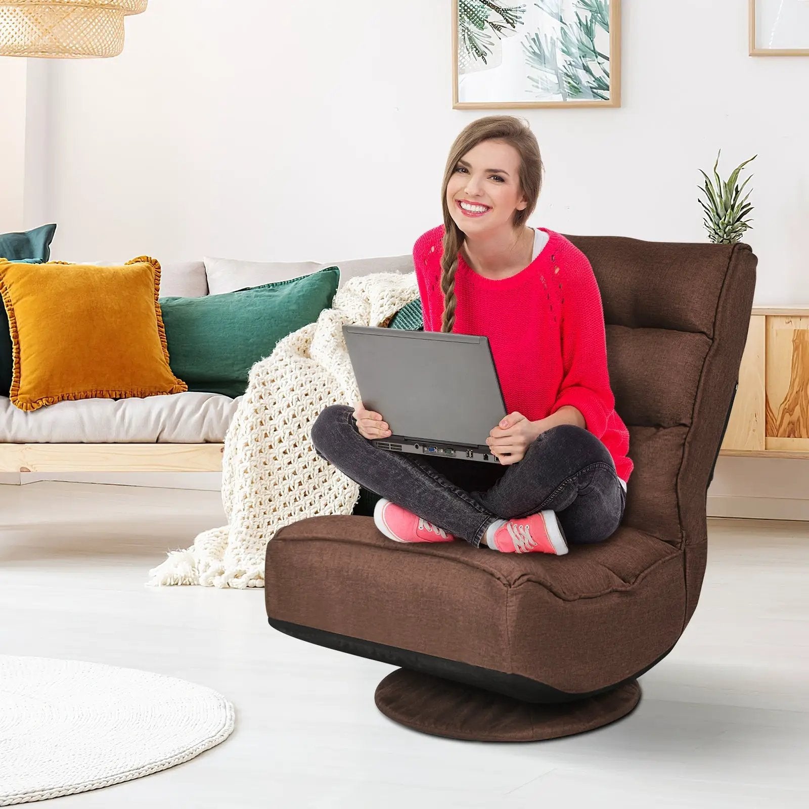 5-Position Folding Floor Gaming Chair by DirectDeals