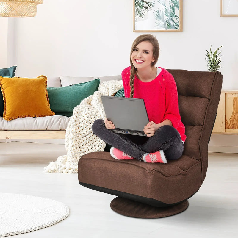 5-Position Folding Floor Gaming Chair by DirectDeals