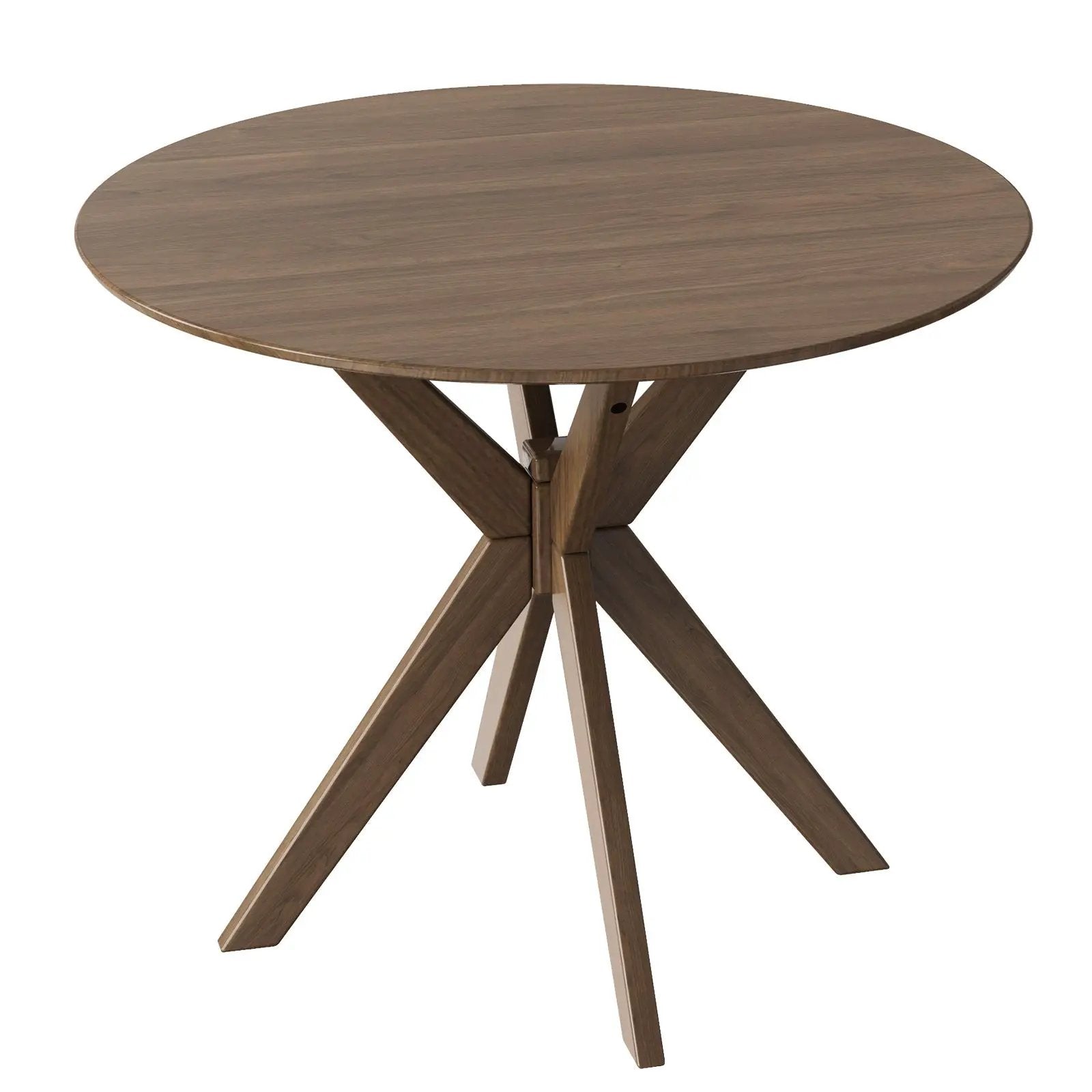 36 Inch Round Wood Dining Table with Intersecting Pedestal Base by DirectDeals