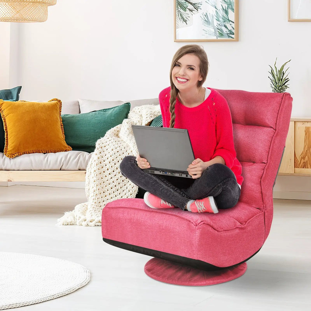 5-Position Folding Floor Gaming Chair by DirectDeals