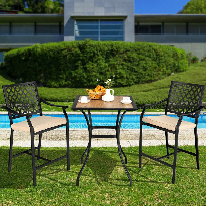 Patio Square Bar Table for Garden Backyard by DirectDeals