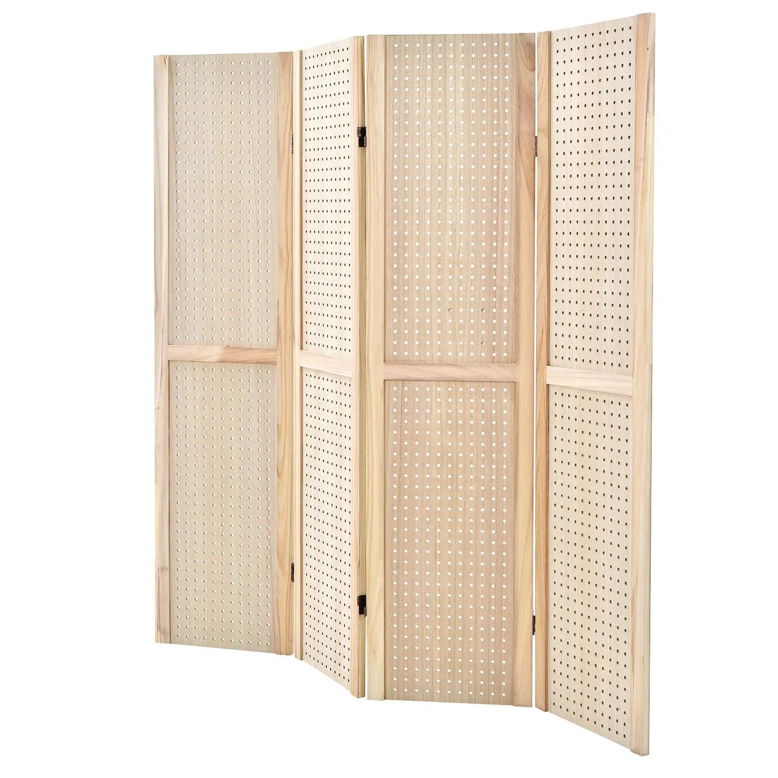4-Panel Pegboard Display 5 Feet Tall Folding Privacy Screen for Craft Display Organized by DirectDeals