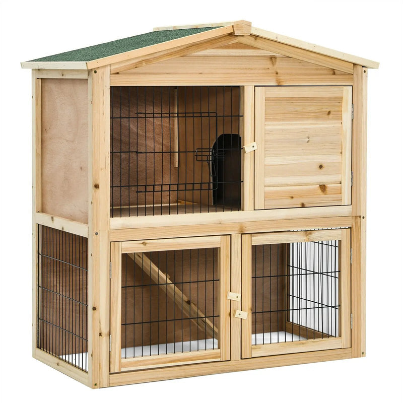35 Inch Wooden Chicken Coop with Ramp by DirectDeals