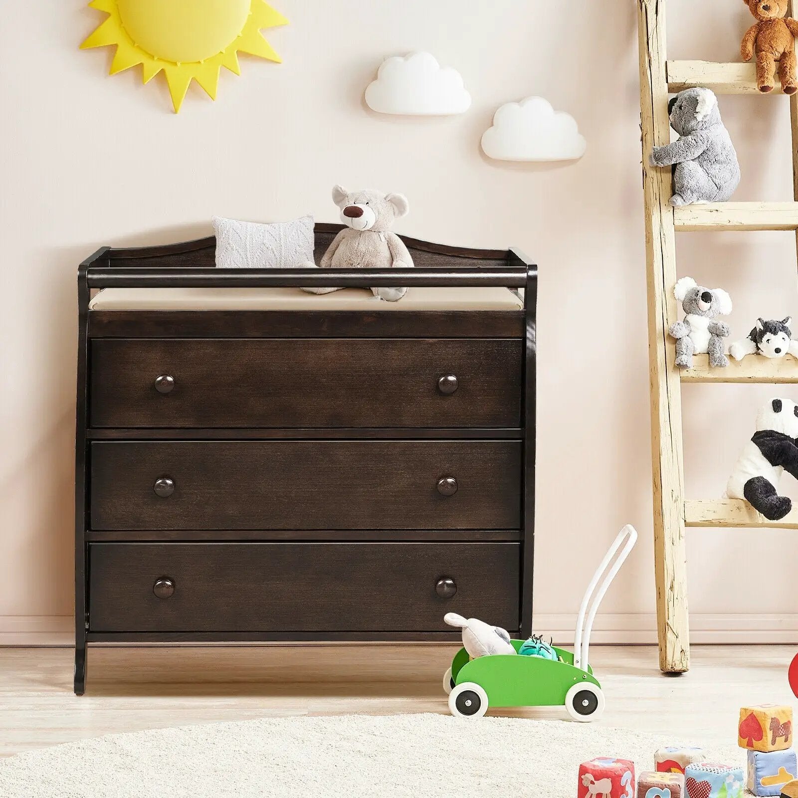 Baby Changing Table Infant Diaper with 3 Drawers and Safety Belt by DirectDeals