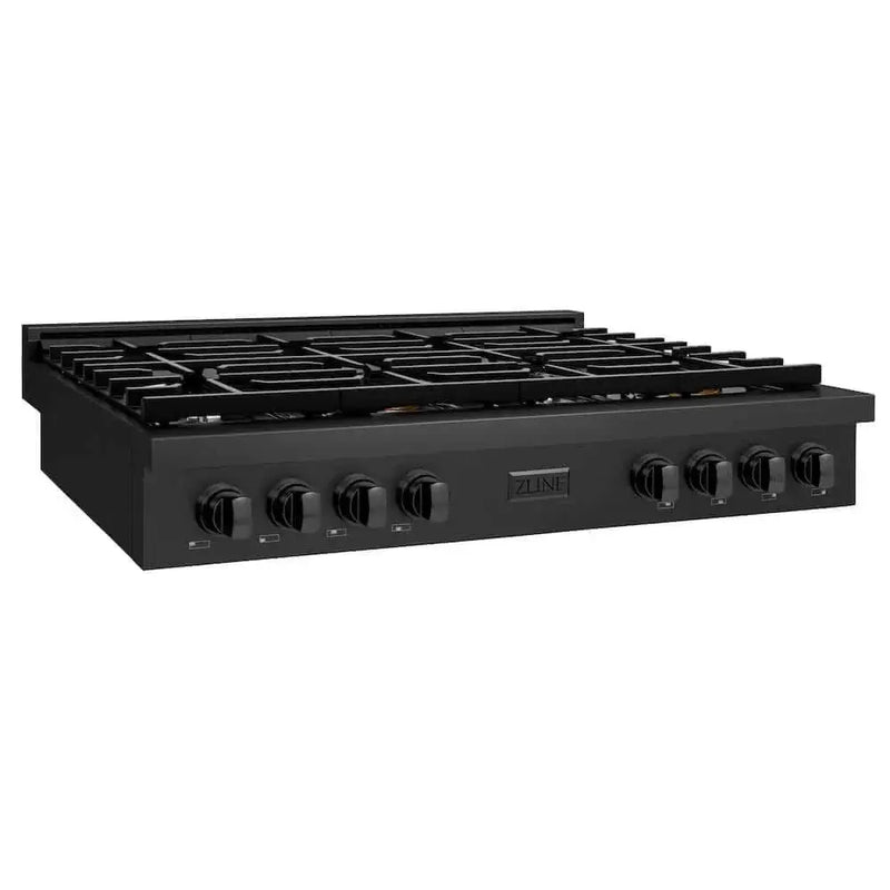 ZLINE 48" Paramount Gas Rangetop Black Stainless Steel SRTB-48 by Farmhouse Kitchen and Bath