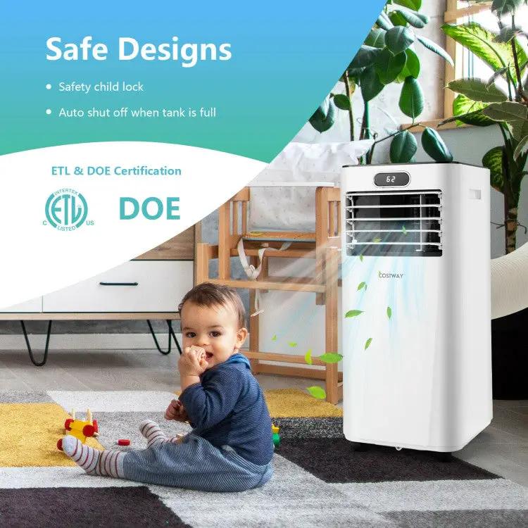 8000BTU 3-in-1 Portable Air Conditioner with Remote Control by DirectDeals