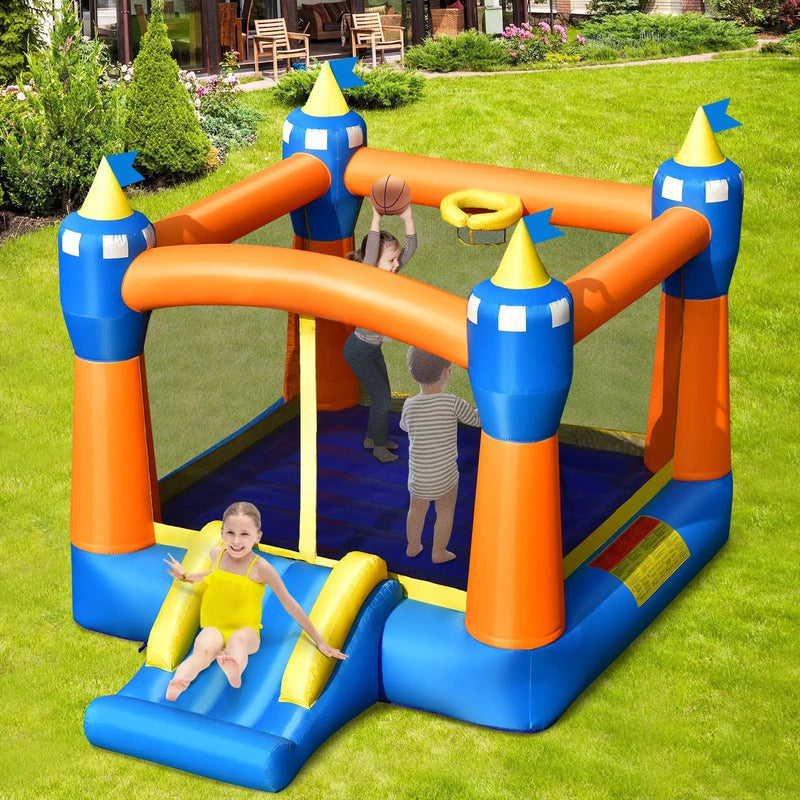 Kids Inflatable Bounce House Magic Castle with Large Jumping Area without Blower by DirectDeals