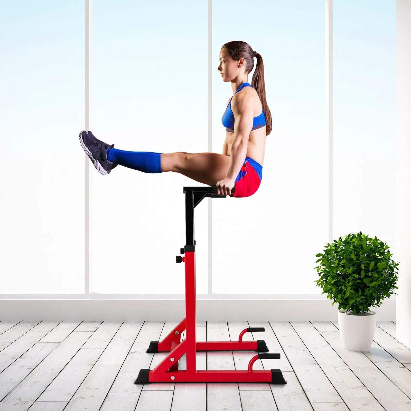 Adjustable Dip Bar with 10 Height Levels by DirectDeals