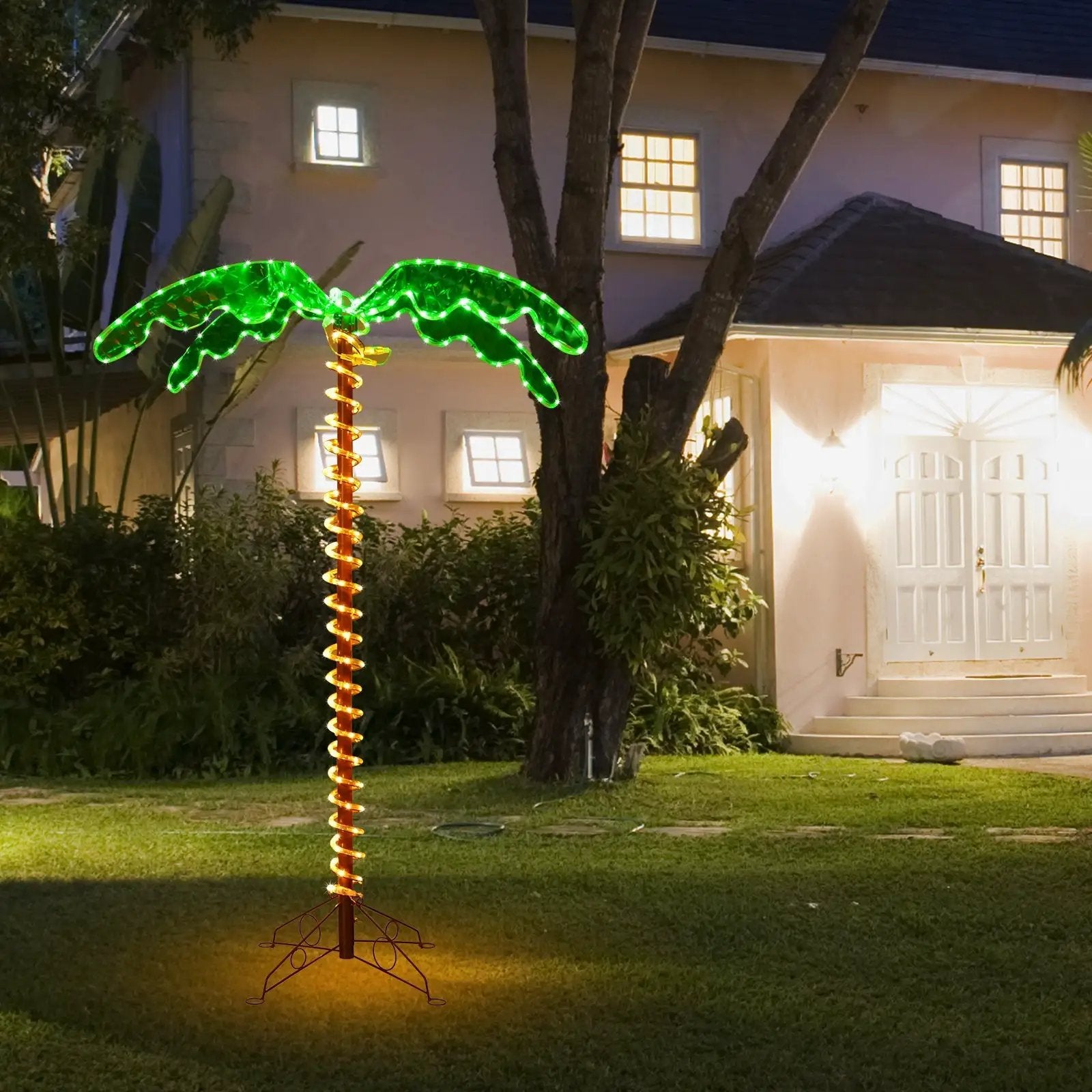 5 Feet LED Pre-lit Palm Tree Decor with Light Rope by DirectDeals