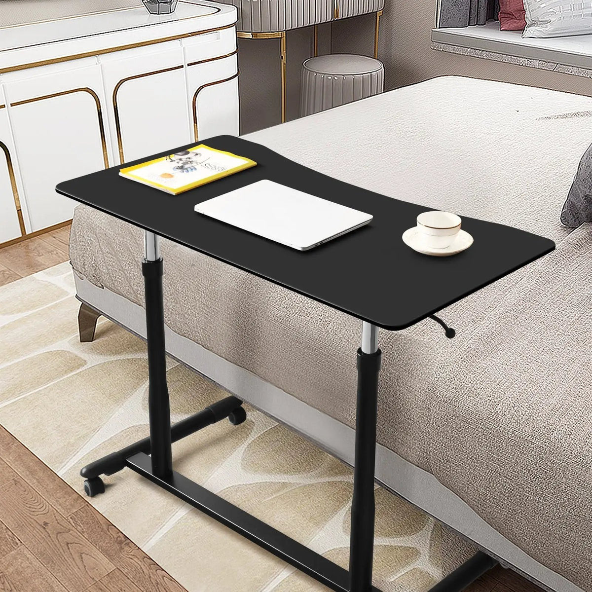 Height Adjustable Computer Desk Sit to Stand Rolling by DirectDeals