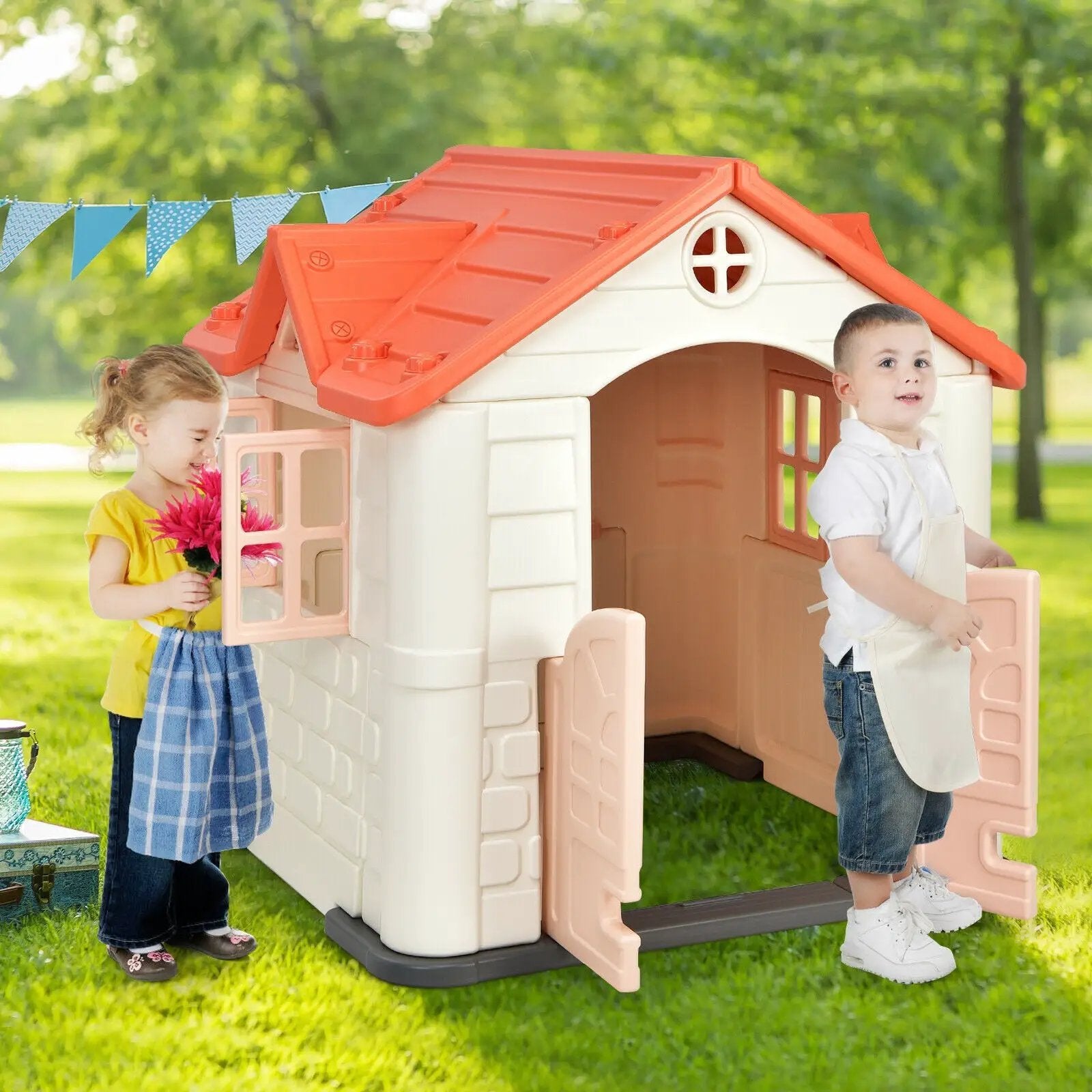 Kid’s Playhouse Pretend Toy House For Boys and Girls 7 Pieces Toy Set by DirectDeals