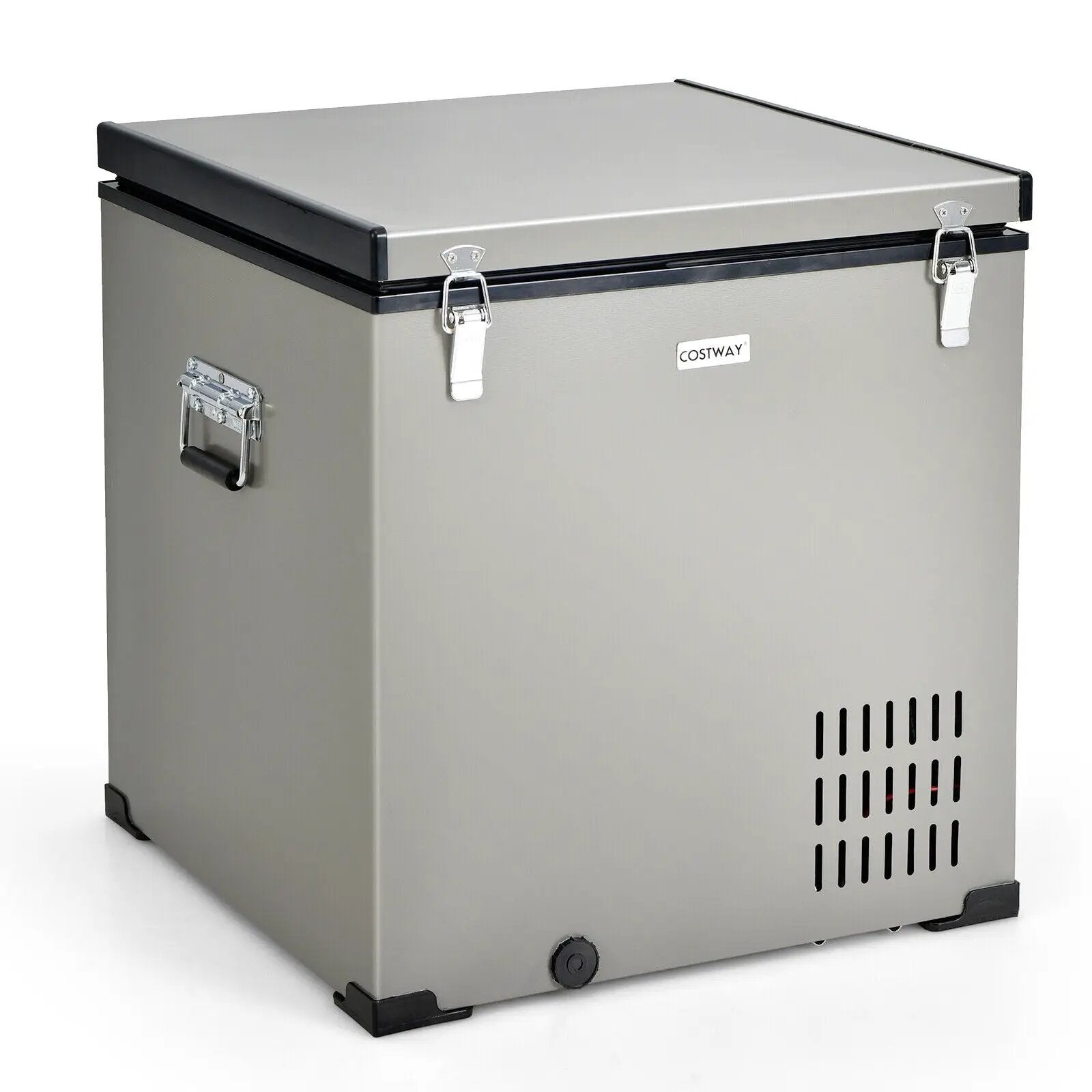68 Quart Portable Car Refrigerator with DC and AC Adapter-Gray by DirectDeals