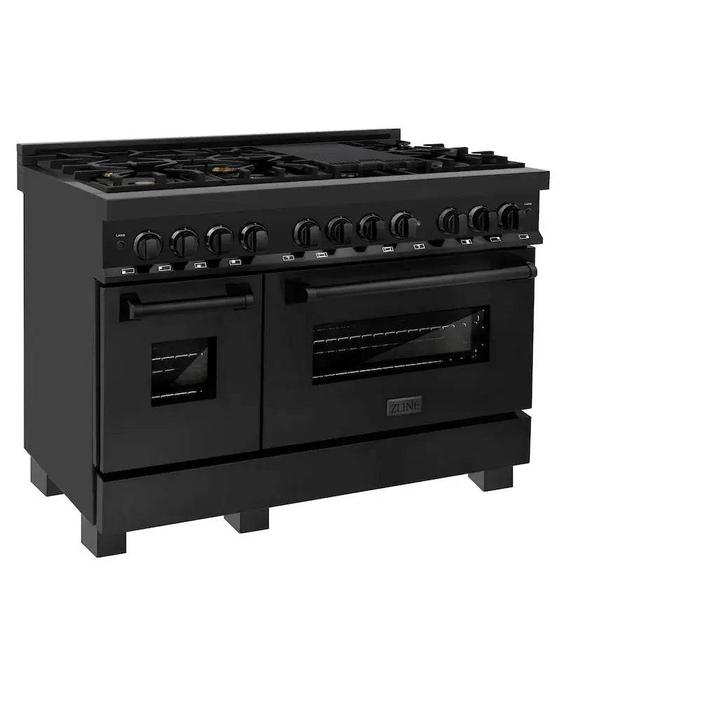 ZLINE 48" Bundle Range RAB-BR-48 & Wall Range Hood BSKBN, 2KP-RABRH48 by Farmhouse Kitchen and Bath