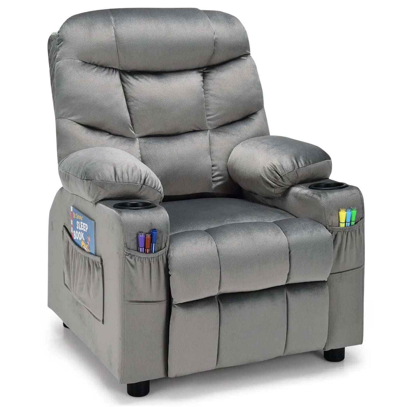Kids Recliner Chair with Cup Holder and Footrest for Children by DirectDeals